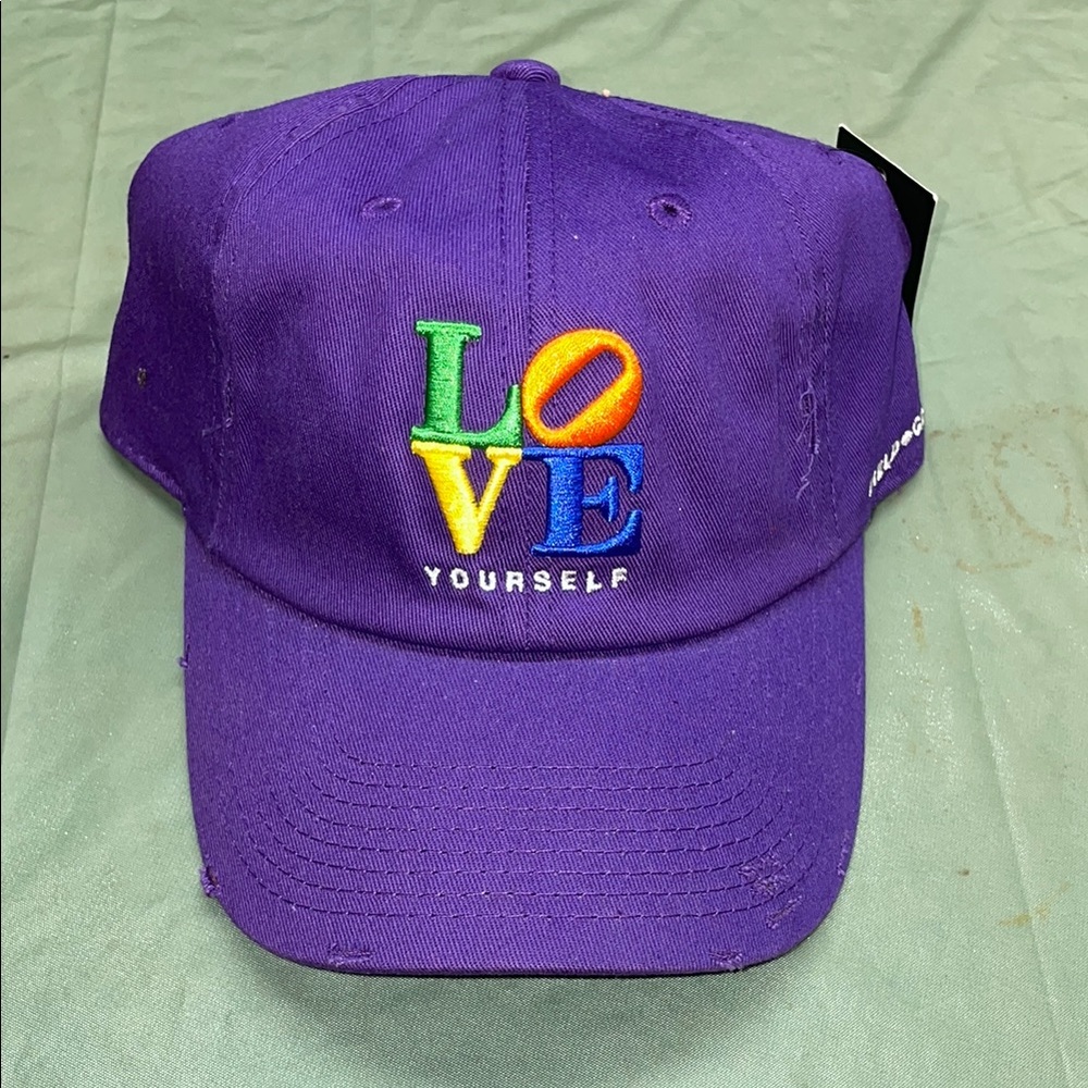 Purple Cap with Colorful Embroidery